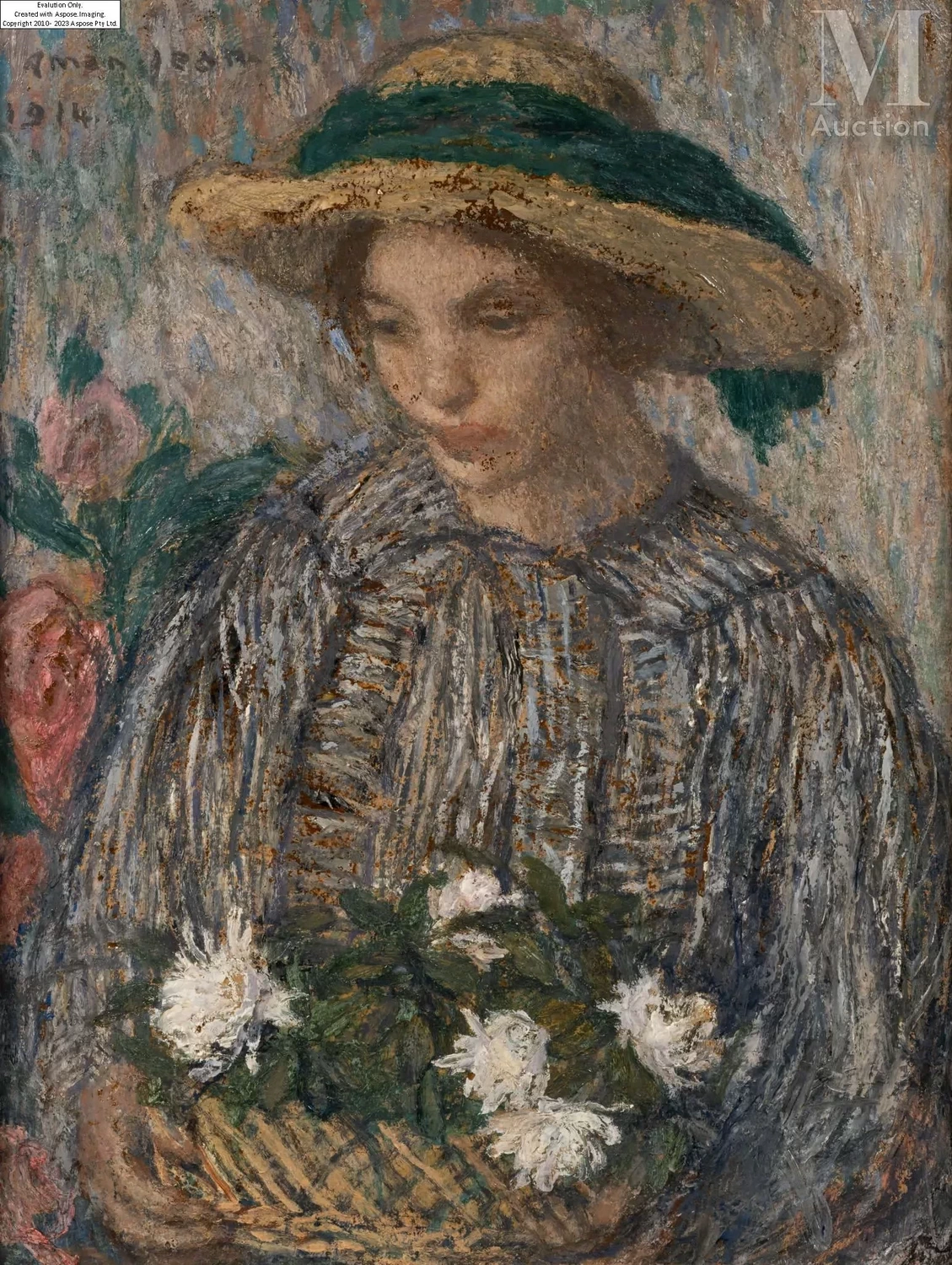 Ritratto di giovane donna con un mazzo di fiori, 1858